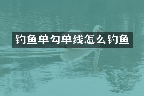 钓鱼单勾单线怎么钓鱼