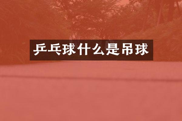 乒乓球什么是吊球