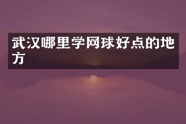 武汉哪里学网球好点的地方