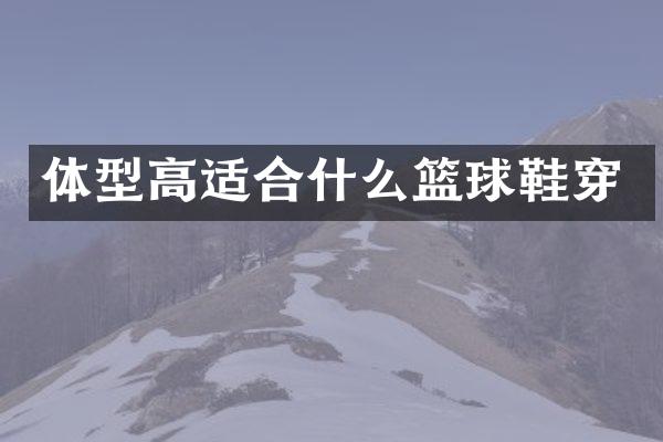 体型高适合什么篮球鞋穿