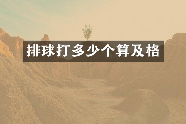 排球打多少个算及格