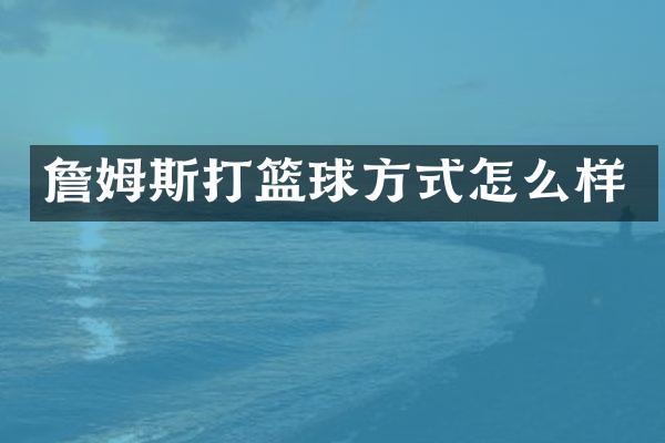 詹姆斯打篮球方式怎么样