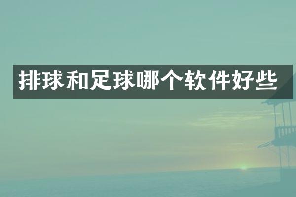 排球和足球哪个软件好些