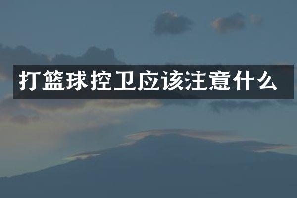 打篮球控卫应该注意什么