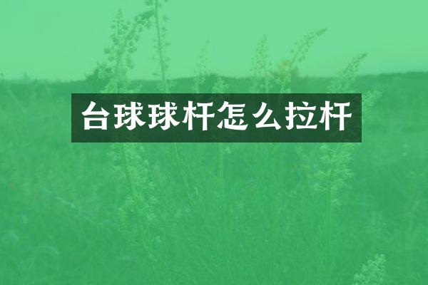 台球球杆怎么拉杆
