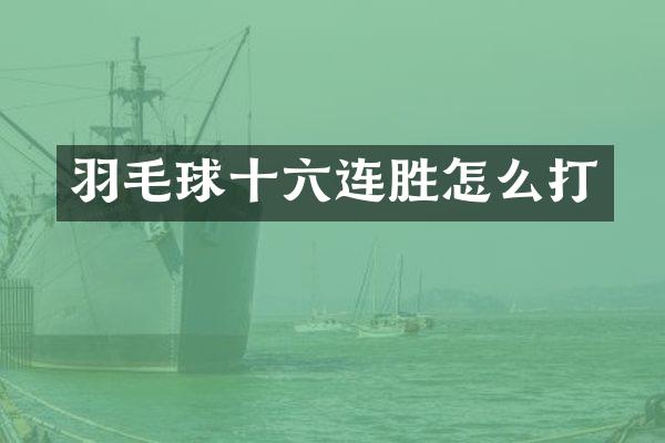 羽毛球十六连胜怎么打