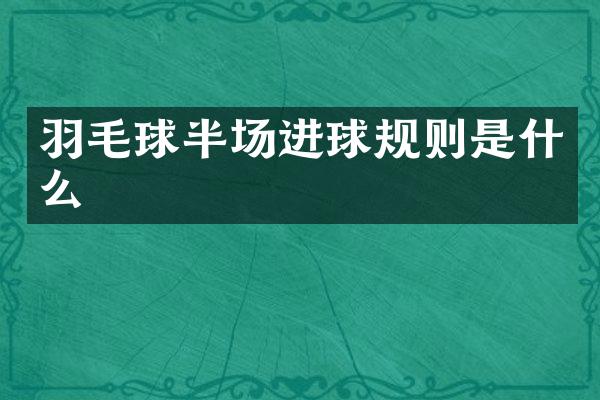 羽毛球半场进球规则是什么