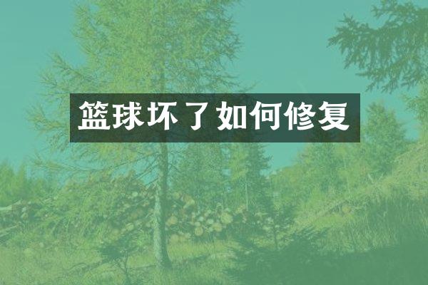 篮球坏了如何修复