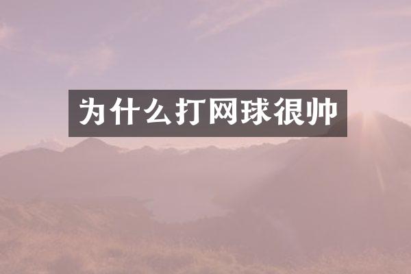 为什么打网球很帅