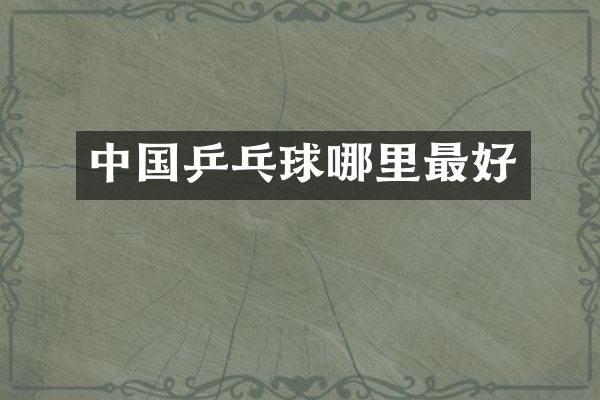 中国乒乓球哪里最好