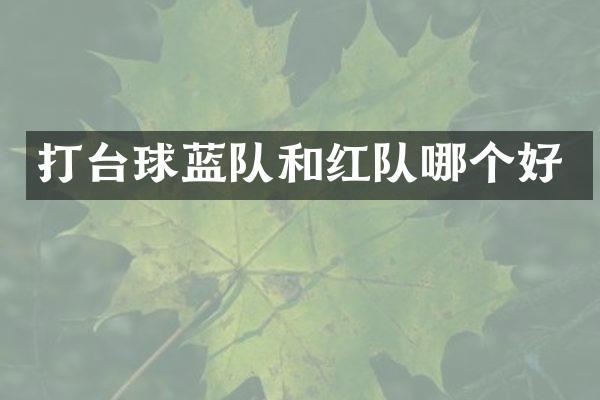打台球蓝队和红队哪个好