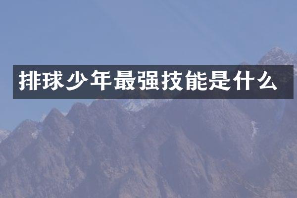 排球少年最强技能是什么