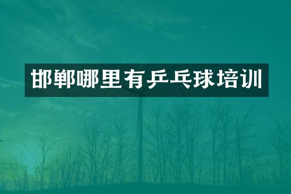 邯郸哪里有乒乓球培训