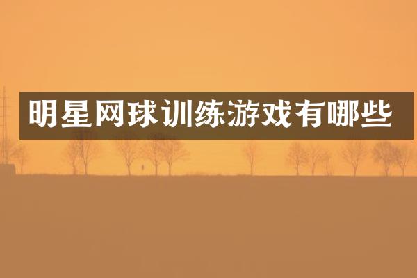 明星网球训练游戏有哪些