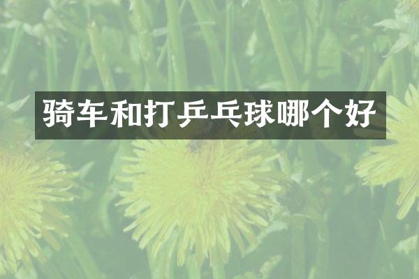骑车和打乒乓球哪个好