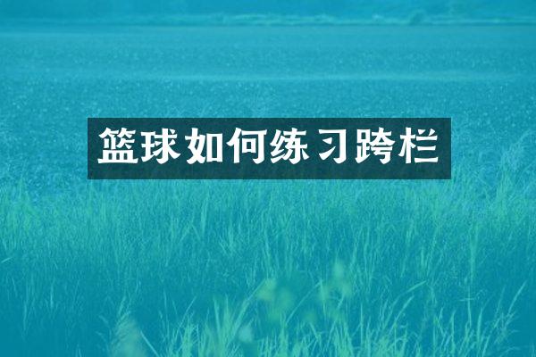 篮球如何练习跨栏