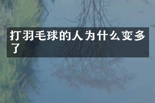打羽毛球的人为什么变多了