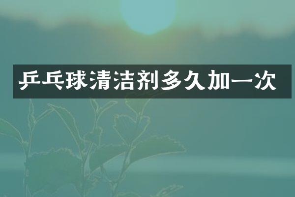 乒乓球清洁剂多久加一次