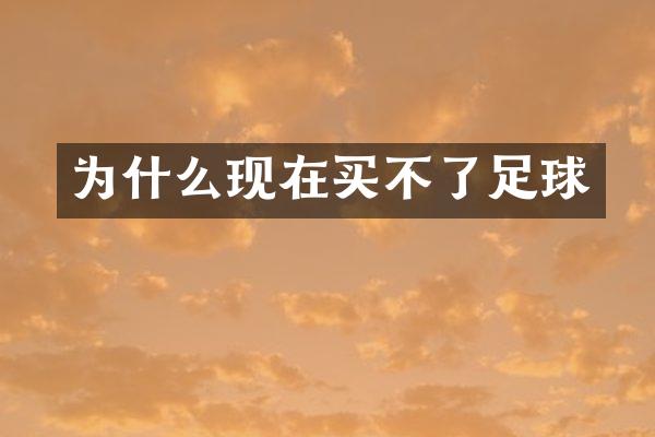 为什么现在买不了足球