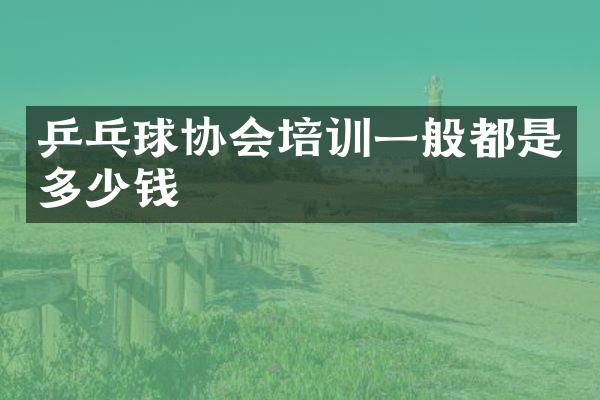 乒乓球协会培训一般都是多少钱