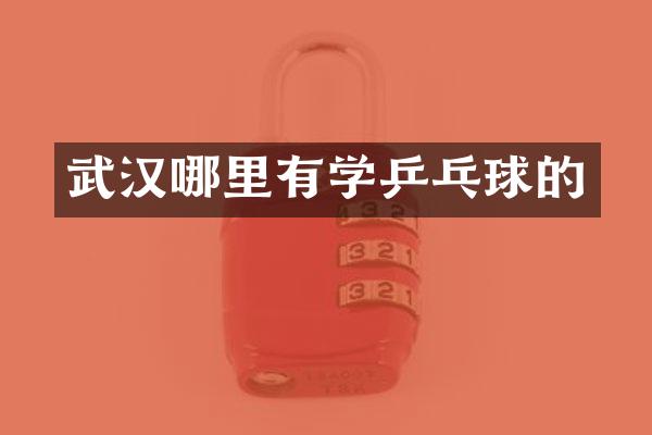 武汉哪里有学乒乓球的