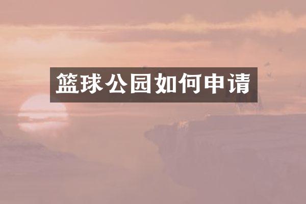 篮球公园如何申请