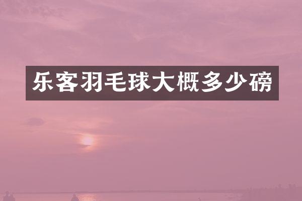 乐客羽毛球大概多少磅