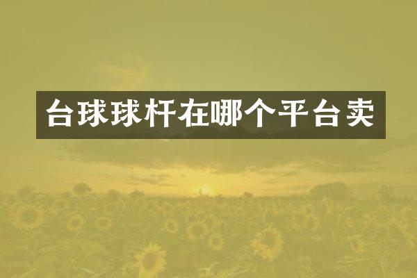 台球球杆在哪个平台卖