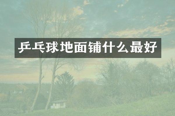 乒乓球地面铺什么最好
