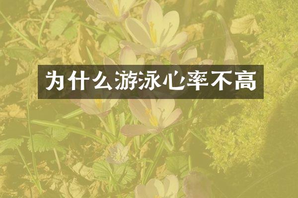为什么游泳心率不高