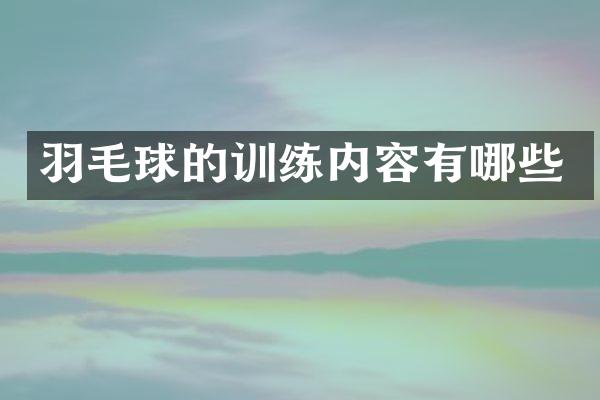 羽毛球的训练内容有哪些