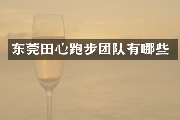 东莞田心跑步团队有哪些