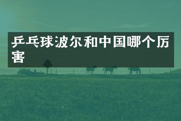 乒乓球波尔和中国哪个厉害