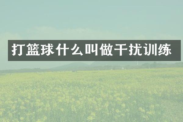 打篮球什么叫做干扰训练