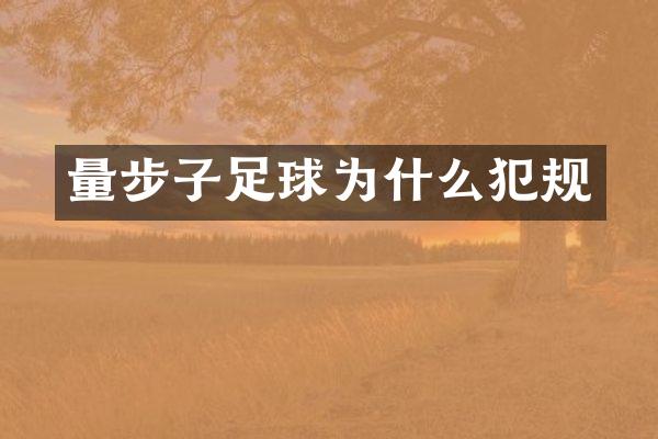 量步子足球为什么犯规