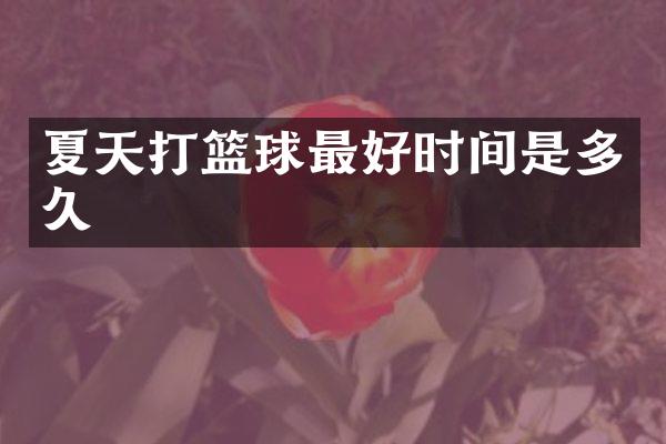 夏天打篮球最好时间是多久