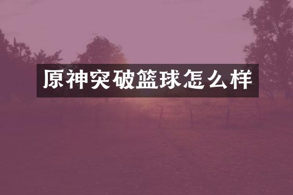 原神突破篮球怎么样