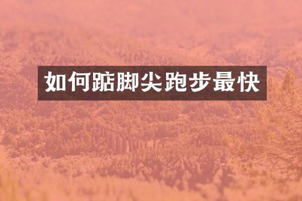 如何踮脚尖跑步最快