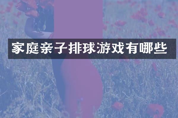 家庭亲子排球游戏有哪些