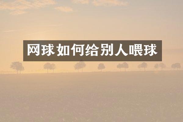 网球如何给别人喂球