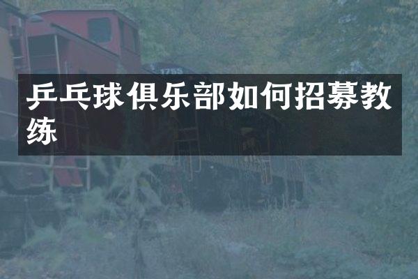 乒乓球俱乐部如何招募教练