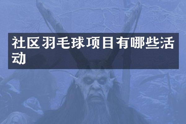 社区羽毛球项目有哪些活动