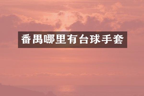 番禺哪里有台球手套
