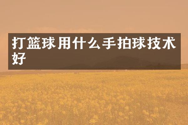 打篮球用什么手拍球技术好