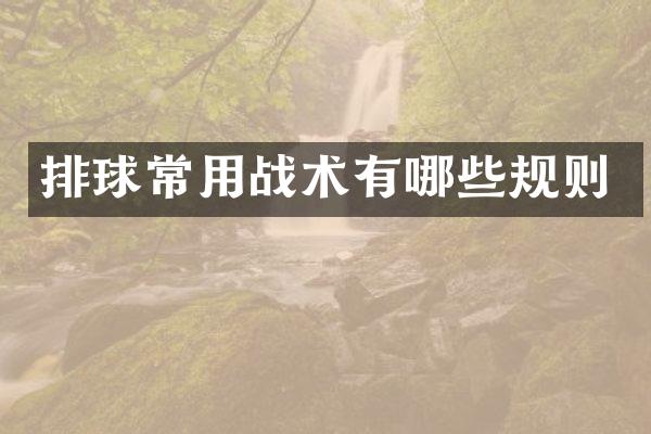 排球常用战术有哪些规则