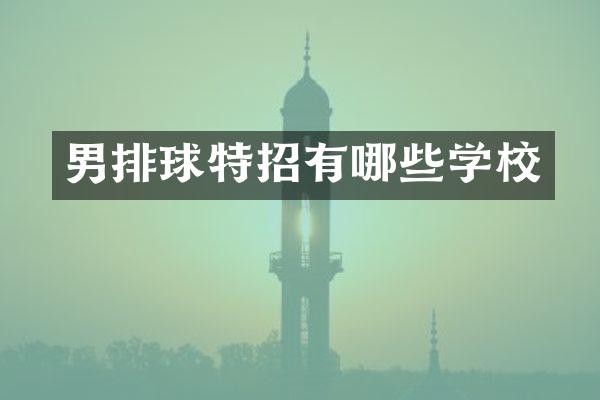 男排球特招有哪些学校