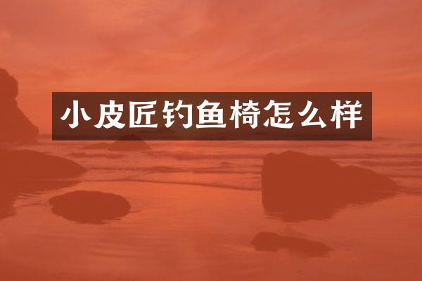 小皮匠钓鱼椅怎么样