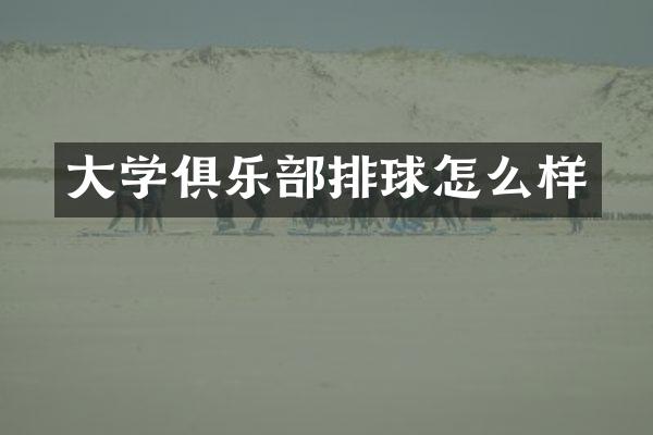 大学俱乐部排球怎么样