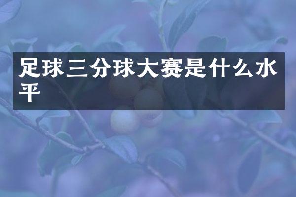 足球三分球大赛是什么水平