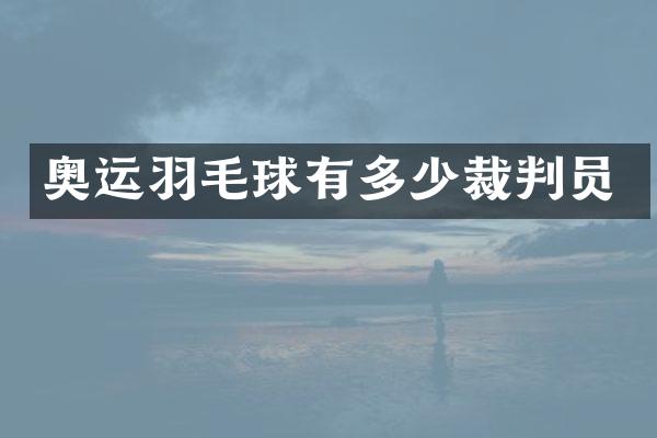 奥运羽毛球有多少裁判员